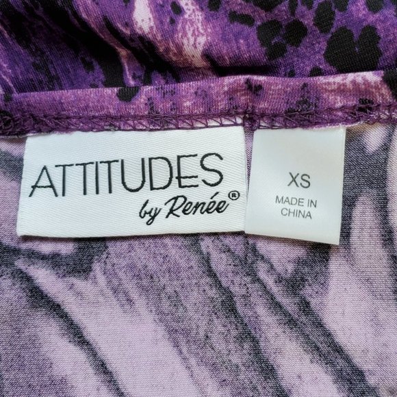 Attitudes by Renee' Purple Dopamine Irregular Hemline Tunic Top Size XS - Picture 12 of 14